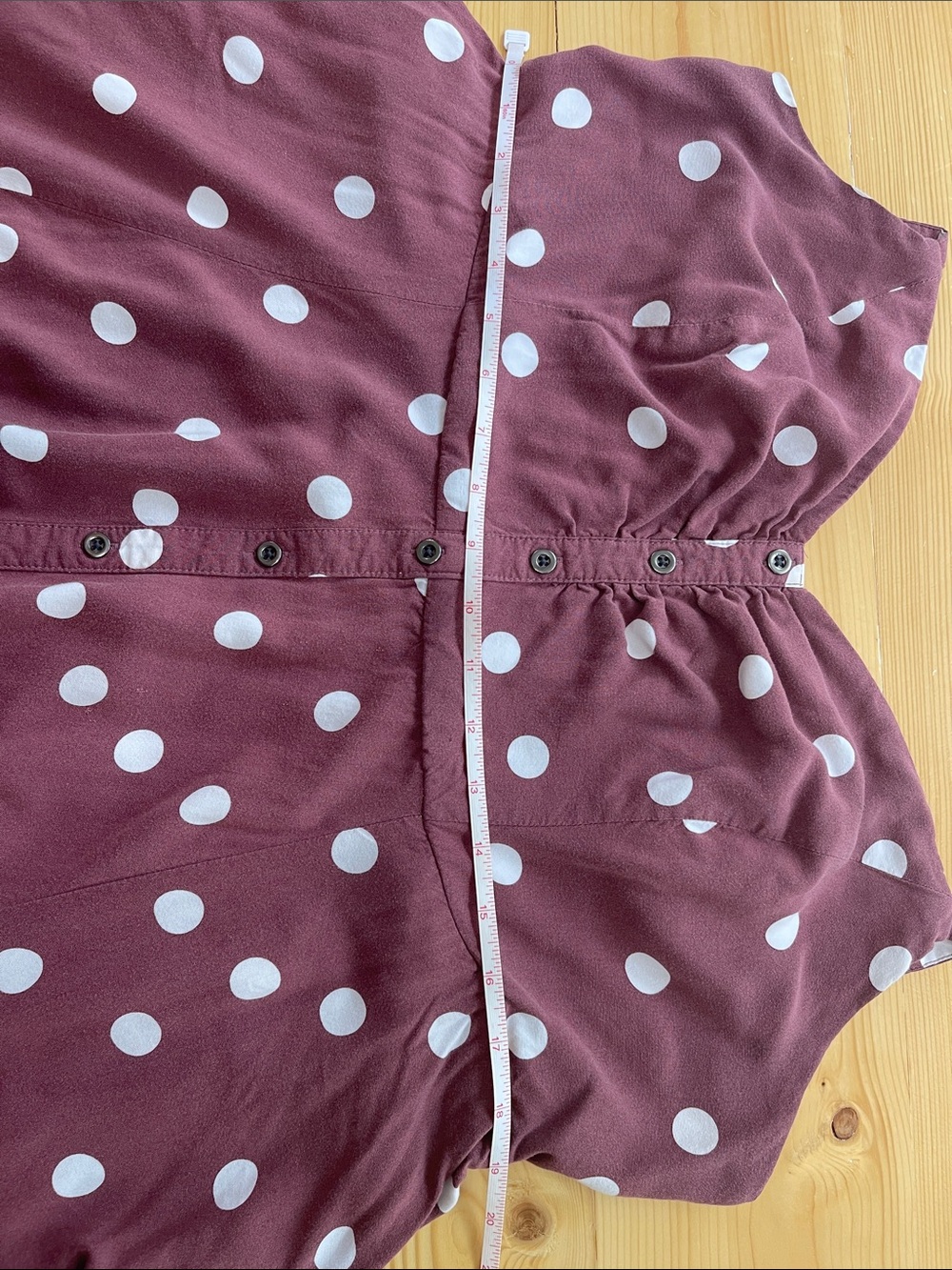 Torrid Mauve Polka Dot Button Front Dress Smocked Back 2X - Picture 12 of 16
